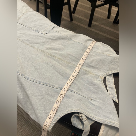 We the free free people High Roller Overall Denim Jumpsuit Size Large - Picture 7 of 10